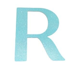 Bling Large Blue Glitter Initial Capital Letter Wood Wall Decor